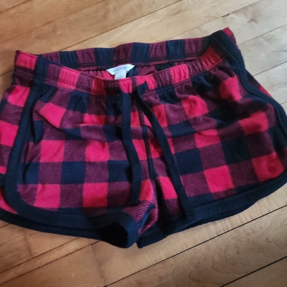 Aeropostale Red and Black Plaid Women Shorts